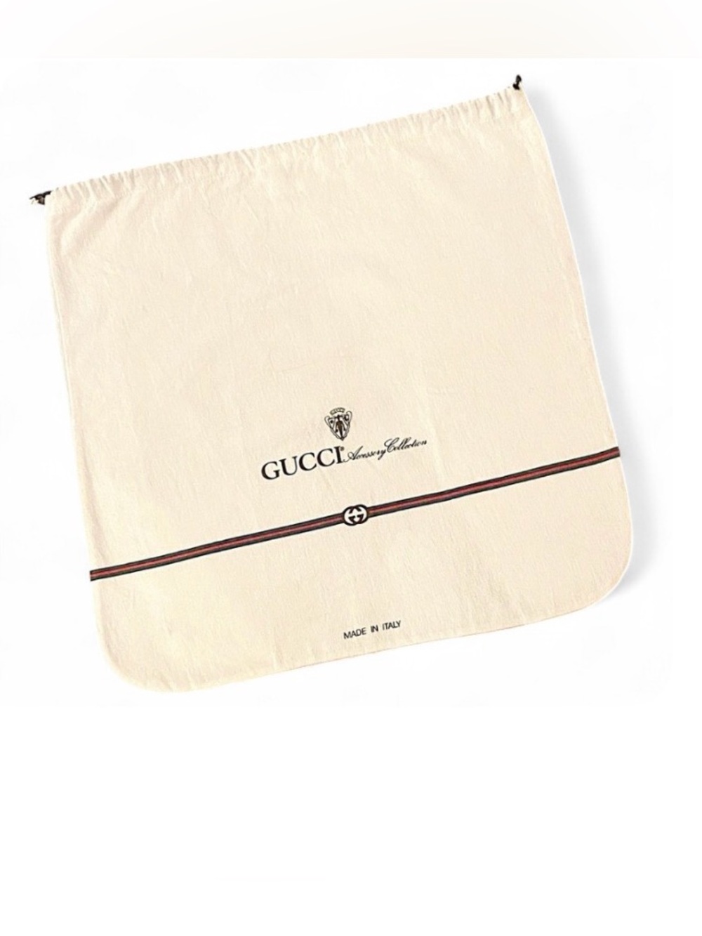 Vintage Gucci 1980s GG Princess Collection Dust Bag Large Logo Drawstring Italy